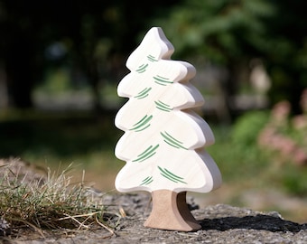 Waldorf Tree Toy - Wooden Winter Toys - Forest Wood - Wooden Tree - Toys for Kids - Learning Toys - DadakaCraft - Winter Landscape