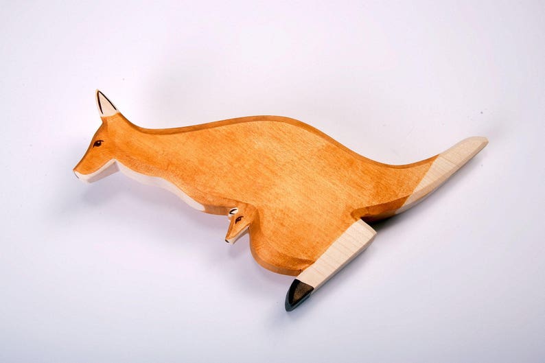 Kangaroo Toy Kangaroo wooden toy Handmade Toys Wood Animal Toy Australian animal wooden animal natural wooden toy Gift Of Wood image 2