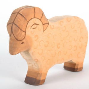 Wooden Sheep - Wooden Toy Ram - Waldorf Toy - Ram Toy - Sheep Toy - Eco Friendly - Montessori Farm Toy - Farm Animal Toys - DadakaCraft