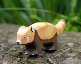 Wooden Red Panda - Wild Animal Toy - Red Panda Toy - Wooden Toy Panda - Wood Animal Toy - Wood Toy - Wooden Animals - Natural Wood Toy