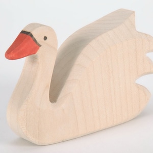 Wood Swan Toy - Waldorf Bird Toy - Waldorf Toy Swan - Handmade Figurine Swan - Swan Wooden - Wild Animal Wood - Wooden Bird - DadakaCraft