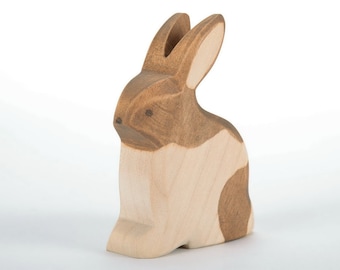 Bunny Figurine - Rabbit Wood - Wood Rabbit - Eco Toys - Handmade - Wooden Pet - Wood Toys - Wooden Kids Toys - Childrens Toys - Dadakacraft