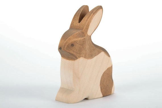うさぎの置物 - 木製うさぎ - 木製うさぎ - エコトイ - ハンドメイド 