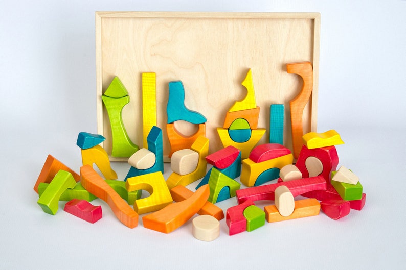 Wooden Building Blocks - Wooden Play Set - Wooden Toys - Wooden Kids ...