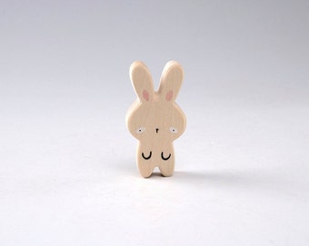 Waldorf Wooden Bunny - Animals - Handmade - White Rabbit - For Kids - Wood Rabbit - Eco Toys - Wood Toys - Eco Friendly - Rabbit Wood