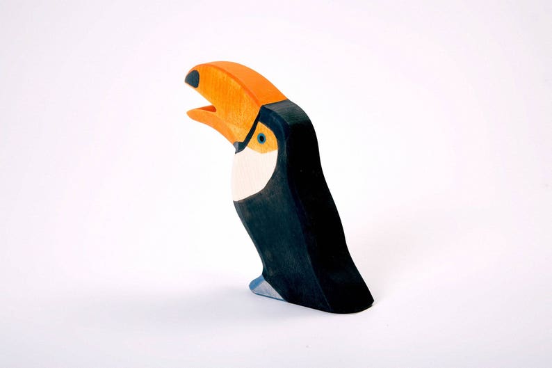 Wooden Toucan Wooden Bird Wood Bird Figurine Bird Figurine Bird Statue Wooden Figurine Wooden Gift Handmade Wood Hand Carved image 2