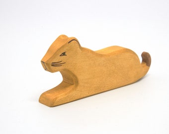 Lioness Animal - Made By Hand - Wood Animal - Wood Toys - Wooden figure - Wood Lion - Handmade - Wooden wood kid - Jungle Zoo Animals