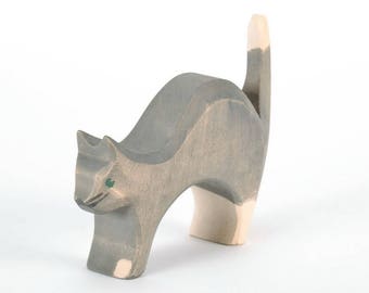 Cat Toy - Statue Wooden - Family Kittens - Kitty - Cat Wood - Eco Toys - Wood Toys - Waldorf Toy - Farm Animals Wood - Dadakacraft