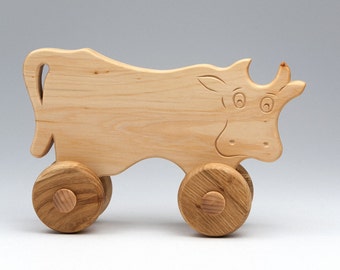Schöne stehende KUH Holz Tier Figur Kinder Spielzeug Buntes30 