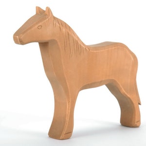 Wooden horse Toy Horse Eco Toys Traditional Toys Educational Toys Carved Animals Wooden Figures Gift For Baby Learning Games image 1