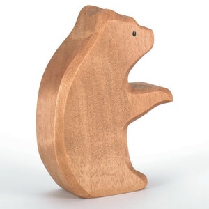 Urso de madeira esculpida - Urso de madeira - Estatueta de urso - Brinquedos naturais - Madeira ecológica - Brinquedos para bebês - Brinquedos de madeira para bebês - Animal de madeira - Dadakacraft