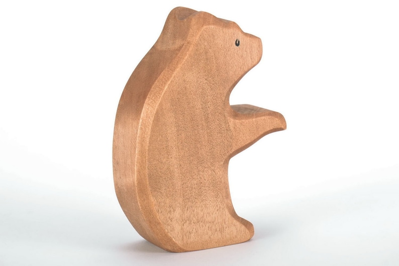 Carved Wood Bear Wooden Bear Bear Figurine Natural Toys Etsy
