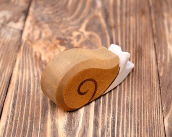 Snail - Wooden Toy Snail - Pretend Play - Snail Toy - Wood Toy Snail - Snail Figurine - Mollusk Toy - Garden Animal Toy - Wooden Toy For Boy