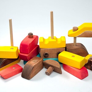 Wooden Pyramid Toy Eco Products Wooden Toys For Kids Baby Toys Wooden Toys Natural Toys Wooden Pyramid Pre-School Games image 3