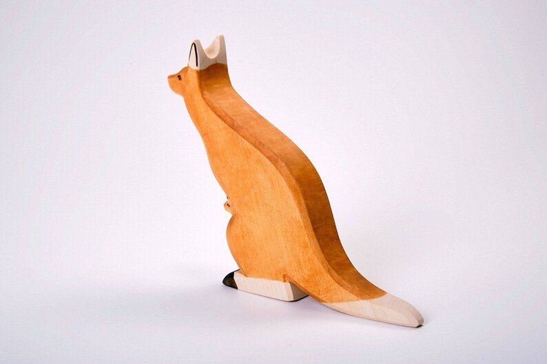 Kangaroo Toy Kangaroo wooden toy Handmade Toys Wood Animal Toy Australian animal wooden animal natural wooden toy Gift Of Wood image 3