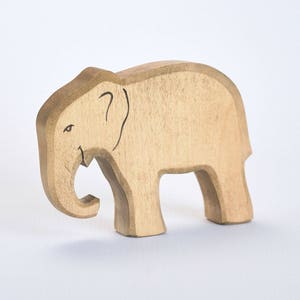 Elephant Statue - Elephant Toy - Wooden Elephant - Carved Wooden Animal - Safari Games - Educational Toys For Toddlers - DadakaCraft