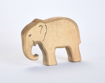 Elephant Statue - Elephant Toy - Wooden Elephant - Carved Wooden Animal - Safari Games - Eco Products - Educational Toys For Toddlers