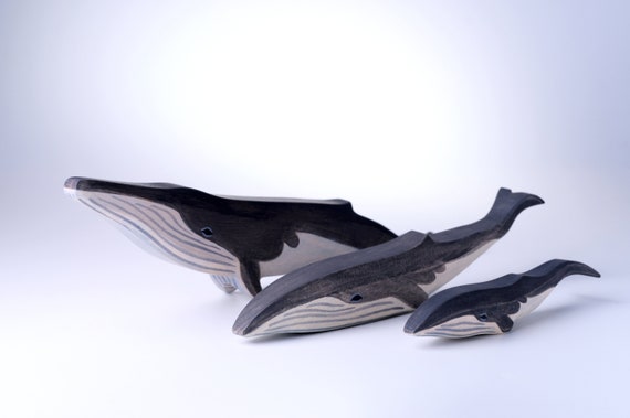Whales Toy SET - Whale - Collectible Animals - Wooden Sea