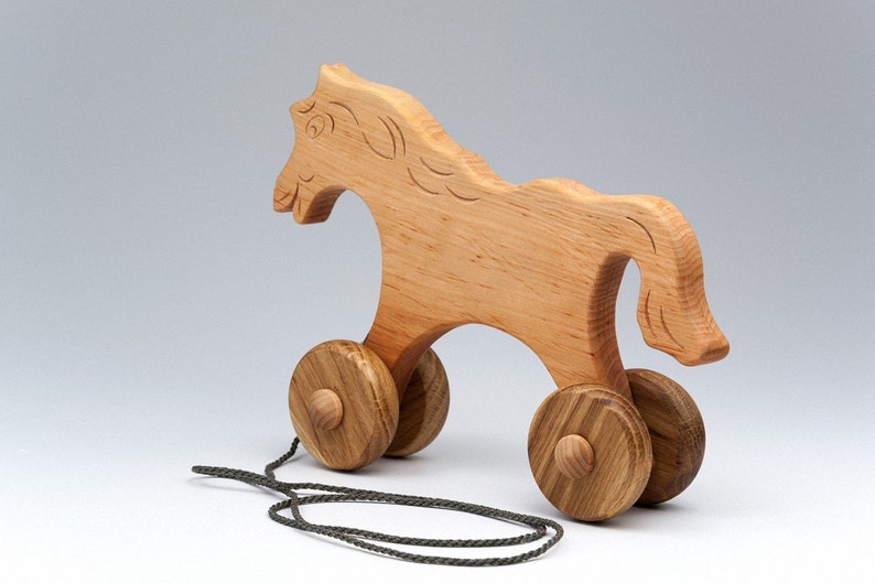 Handmade Toy Pull Rolling Horse Wooden Horse Toy Gifts For Kid Rolling Toy Push /& Pull Toy Eco Toy With Wheels Wood Baby Toys