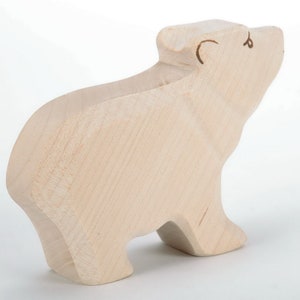 Urso de madeira - Brinquedo de urso de madeira - Estatueta de urso - Brinquedos para bebês - Estatuetas de animais - Presentes úteis para bebês - Loja de brinquedos - Produtos ecológicos - DadakaCraft
