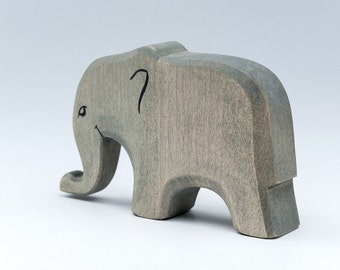 Elephant Toy - Elephant Statue - Wooden Elephant - Carved Wooden Animal - Safari Games - Eco Products - Educational Toys For Toddlers