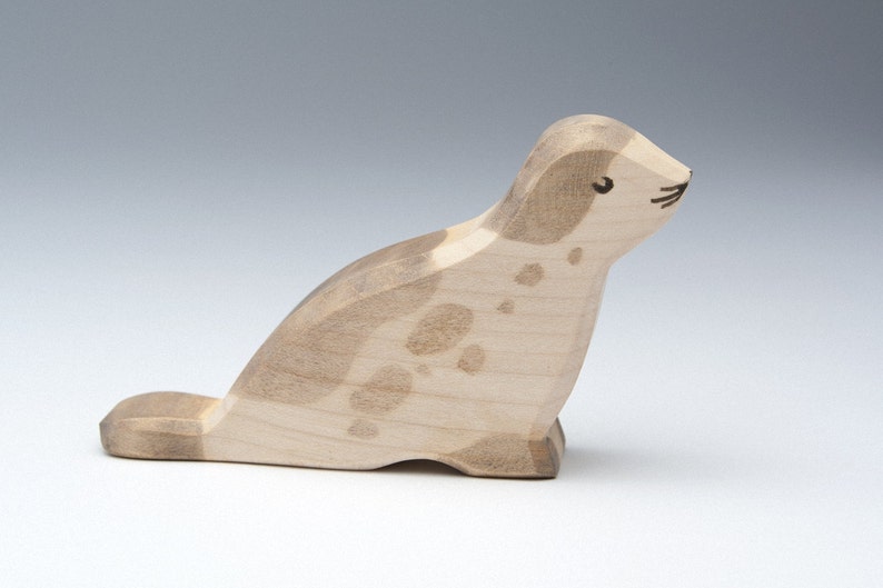 Figurine Wooden Seal Wood Toy Seal Wooden Toy Natural Etsy Canada