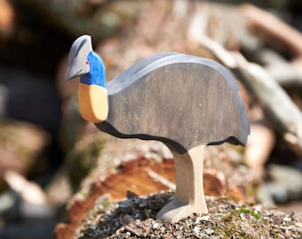 Wooden Cassowary - Waldorf Cassowary - Bird - Wooden Bird - Waldorf Bird  - Natural Toys - Eco Friendly - Cassowary Wood - Wood Cassowary