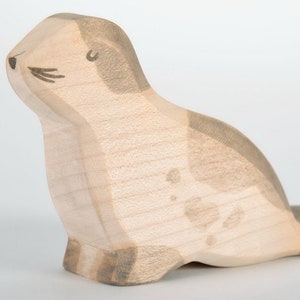 Figurine wooden Seal - Wood Toy - Seal Wooden Toy - Natural - Eco Friendly - Waldorf Wood - Kids Toy - Seal Wood Shop - Sea - Dadakacraft
