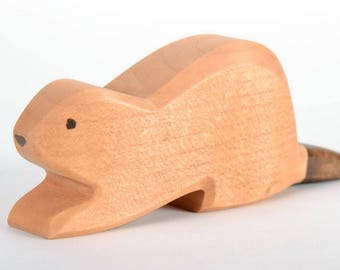 Figurine Beaver - Wood Beaver - Handmade Wood - Woodland Animal Toy - Animal Statue - Kids Toys - Eco Products - Baby Gifts - Carved Animals