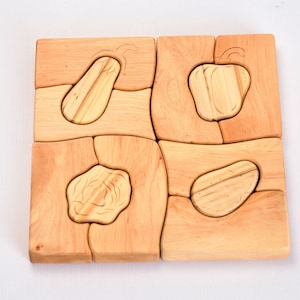 Wooden Vegetabls - Wood Play Set - Walfdorf Cubes - Wooden Meccano - Eco-Puzzle - Wood Toys - Wooden puzzle - Puzzle Toy - Kids gifts