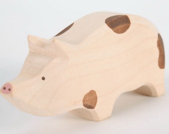 Wooden Pig - Waldorf Toy - Carved Animals - Animal Toys - Wooden Figures - Wooden Animals - Wood Crafts - Eco Products - Animal Figurines