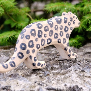 Snow Leopard Nature Table Wooden figure animal Snow Leopard Waldorf Wooden Figurines Wooden animal Wooden toy DadakaCraft image 7