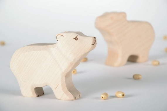木製クマ - 木製クマのおもちゃ - クマの置物 - 赤ちゃんのおもちゃ