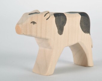 Calf - Toy Cow - Wooden Animal - Animals Wooden Toys - Natural Toy - Eco Friendly Toy - Handmade Wooden Figurine Calf - Waldorf Wood Toy