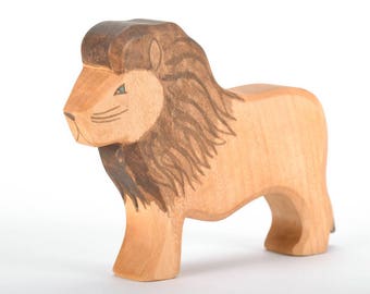 Wooden Lıon Figurine - Wooden Toys - Wooden Animal Figurines - Lıon Toy - Wood African Animals Toys - Dadakacraft