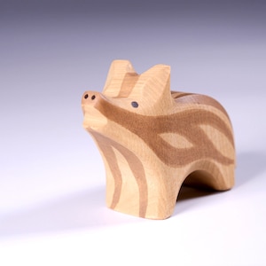 Wild Boar Toy - Wooden Boar - Wooden Toy Wild Boar - Wood Animal - Toy Piglet - Wooden Boar Figurine - Wooden Forest Animals - Waldorf