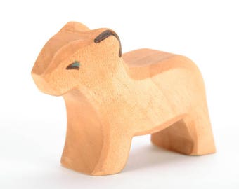 Wood Lion - Statuette Lion - Lion Toy Wood - Wooden Figure Lion - Lion - Zoo Animals - Wooden Handmade - Waldorf - Dadakacraft