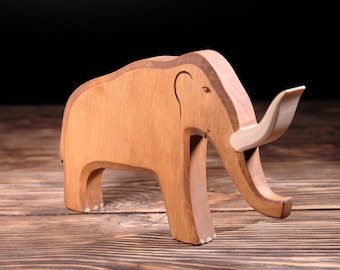 Toy Mammoth - Wooden Mammoth Toy - Wooden Mammoth - Wood Animals - Kids Toys -  Baby Gifts - Natural Toys - Wood Crafts - Prehistoric