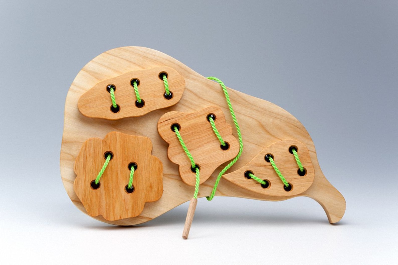 Wood Lacing Toy - Kids Toy - Wood Pear - Motor Skill - Educational Toy ...