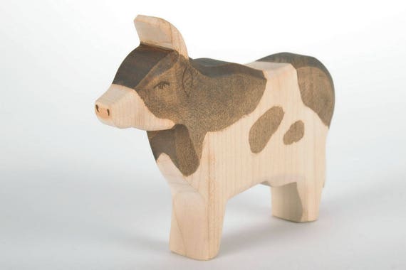 Vache en bois Vache jouet écologique Jouet en bois Jouet en bois miniature  Animaux en bois Jouet animal Écologique Décoration d'intérieur Cadeau en  bois Jouet biologique -  France