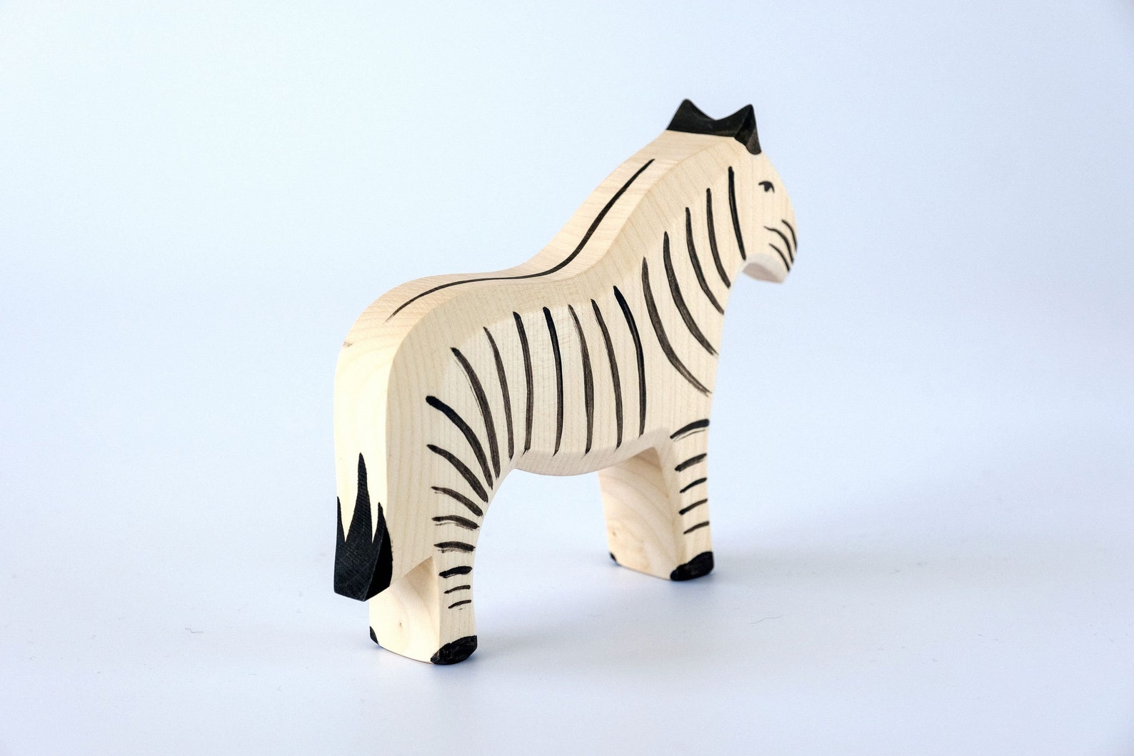 Wooden Zebra Toy Waldorf Toys Wooden Animals Zoo Animals Etsy