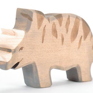 Toy Dinosaur - Wooden Dinosaur Toy - Triceratops - Kids Wooden Toy - Wood Toys For Kids - Wooden Handmade - Dadakacraft - Dino Toy