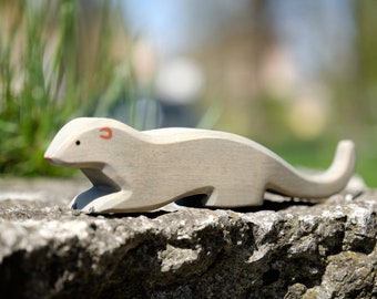 Mongoose Figurine - Wooden Mongoose Toy - Mongoose - Wooden Mongoose Carving - Waldorf Figurine - Indian Animal - Wooden Animal - EcoToy