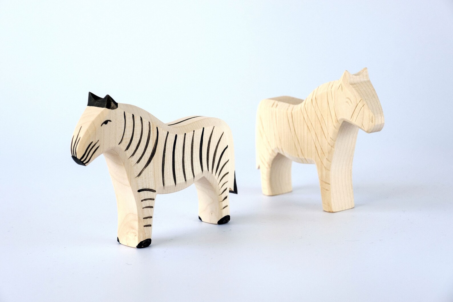 Wooden Zebra Toy Waldorf Toys Wooden Animals Zoo Animals Etsy