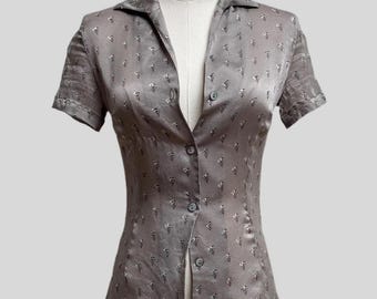90s Barneys New York Silk Collared Shirt