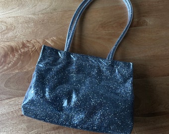 Vintage 90s/Y2K Miu Miu Silver Glitter PVC Shoulder Bag