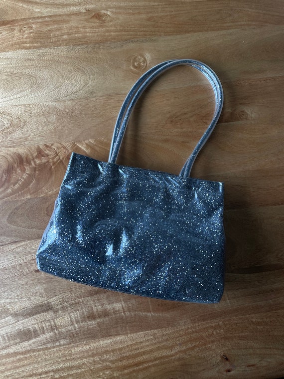 Vintage 90s/Y2K Miu Miu Silver Glitter PVC Shoulde