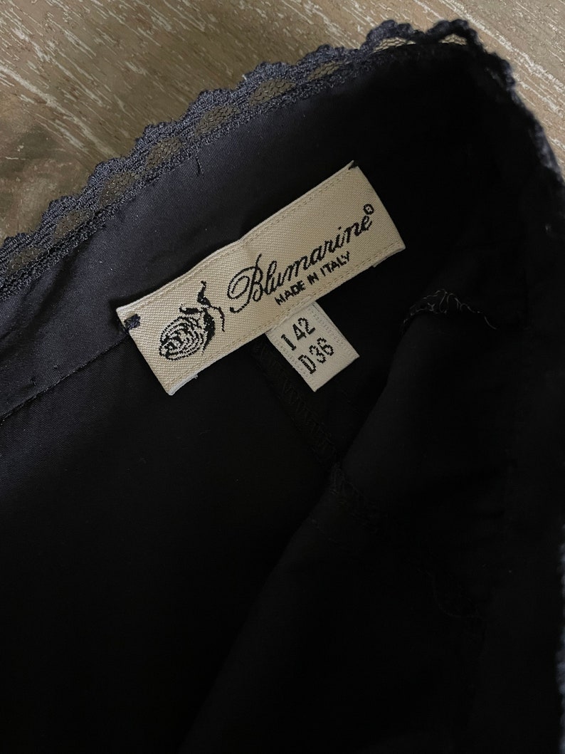 Vintage Y2K Blumarine Black Lace Trim Midi Skirt - Etsy