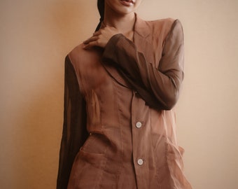 Comme des Garçons Fall 1993 Sheer Silk Button Down