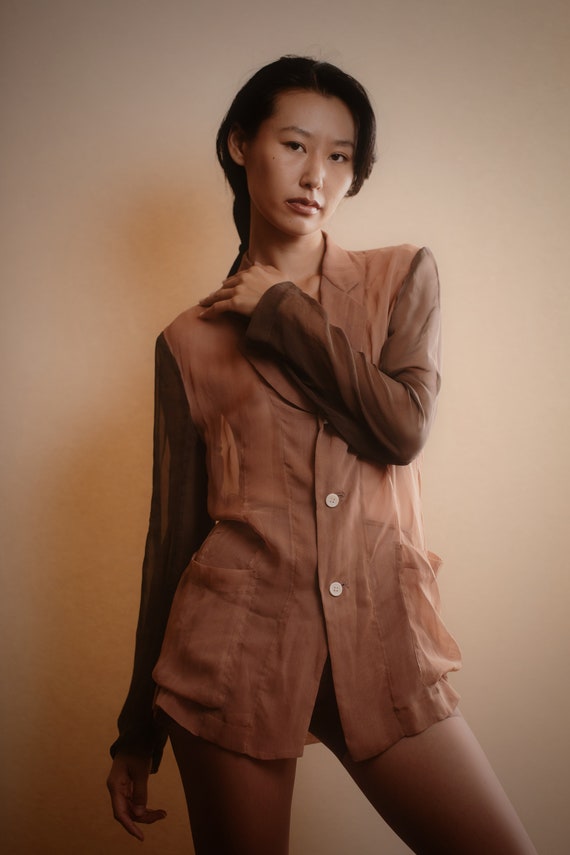 Comme Des Garçons Fall 1993 Sheer Silk Button Down - Etsy